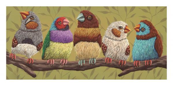 ART PRINT-"Finch Frenzy" picture