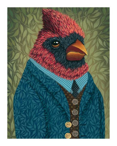 ART PRINT-"Garden Portraits-Cardinal 3" picture