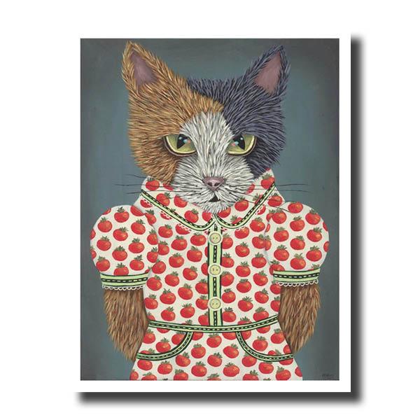 NOTE CARD-"Kitty's Tomato Dress"