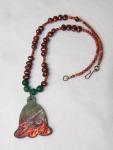 Copper Bell Raku necklace