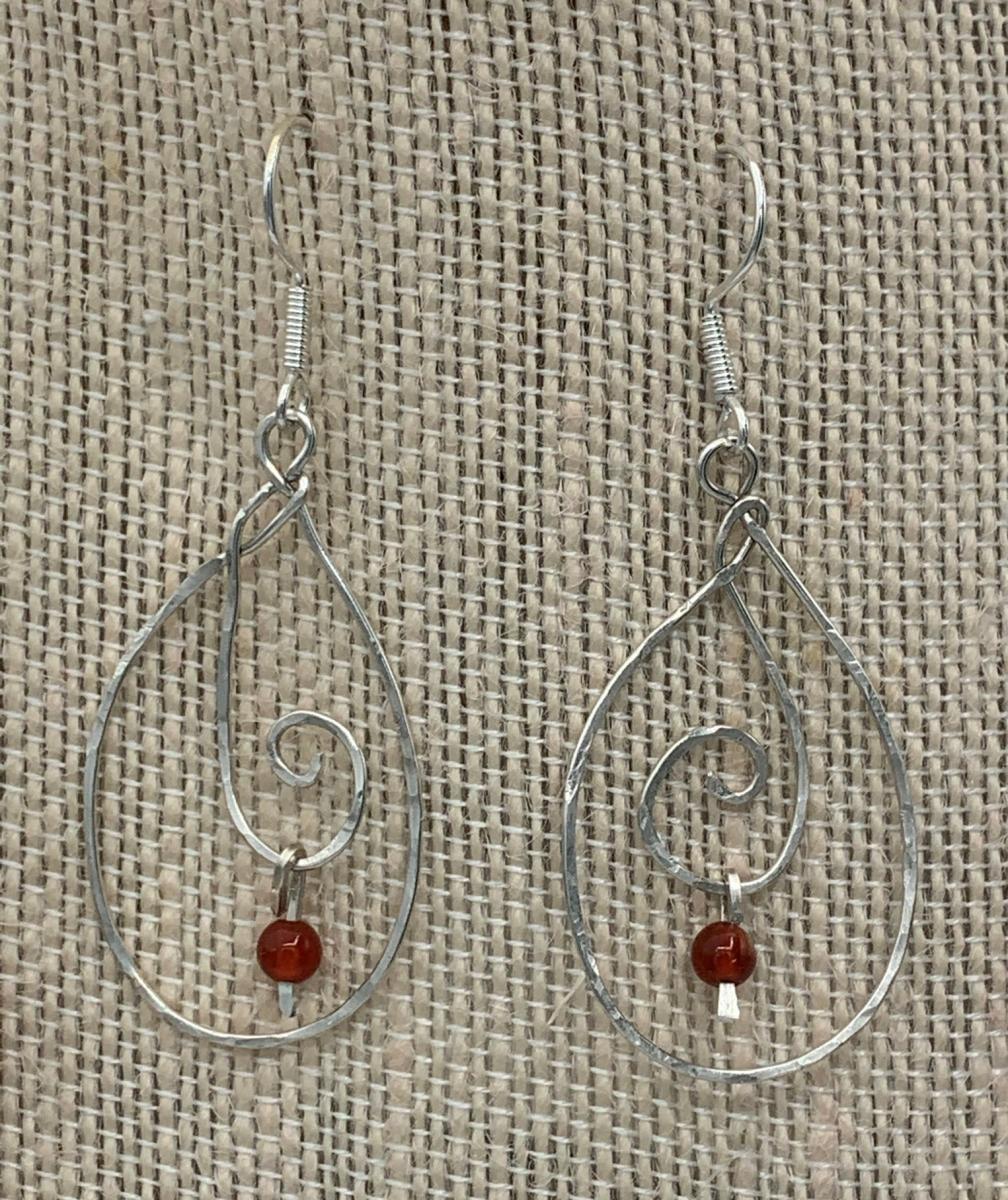 Carnelian Sterling Silver Earrings #404 picture