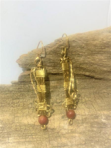 Brass Bar Earrings #879 picture