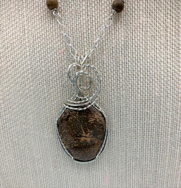 Petrified Wood Wrapped Pendant #415 picture