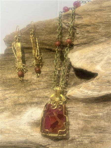 Ruby Quartz Trapezoid Necklace #880 picture