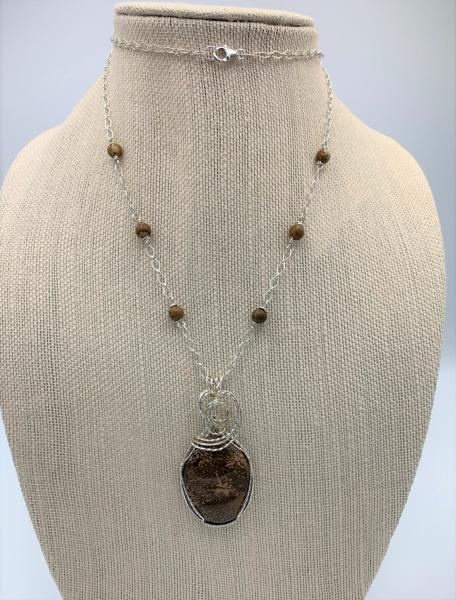 Petrified Wood Wrapped Pendant #415 picture