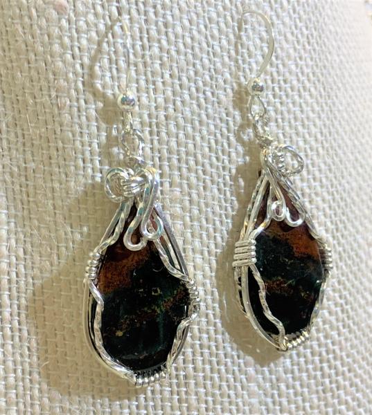 Bloodstone Sterling Earrings #442