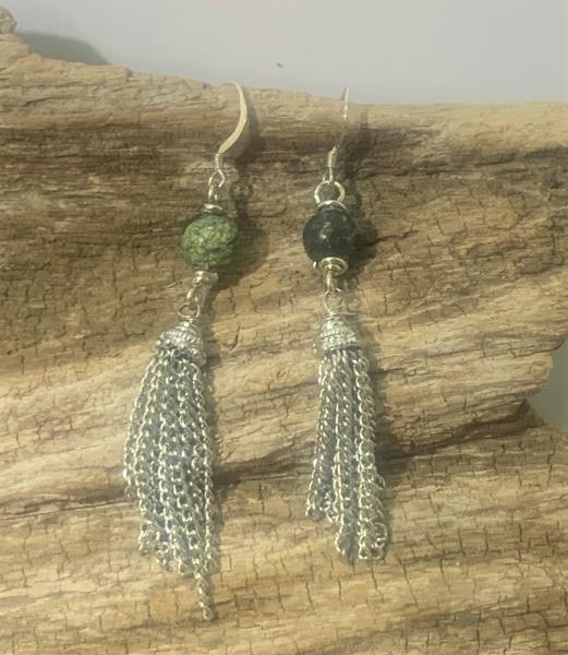 Moss Agate Earrings #360 picture