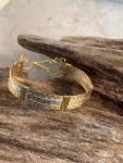 Embossed Silver and Brass Bracelet #710
