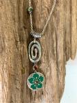 Metal Green Flower Pendant #1500