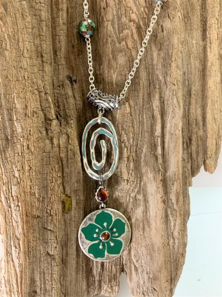 Metal Green Flower Pendant #1500 picture