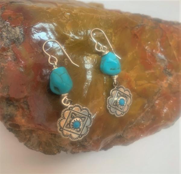 Western Style Turquoise Earrings #1200 picture