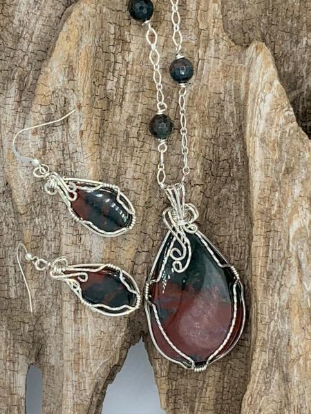 Bloodstone Pendant Necklace #441 picture