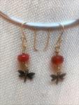 Dragonfly and Carnelian Earrings #1205