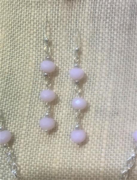 Rose Quartz Dangle Earrings #413