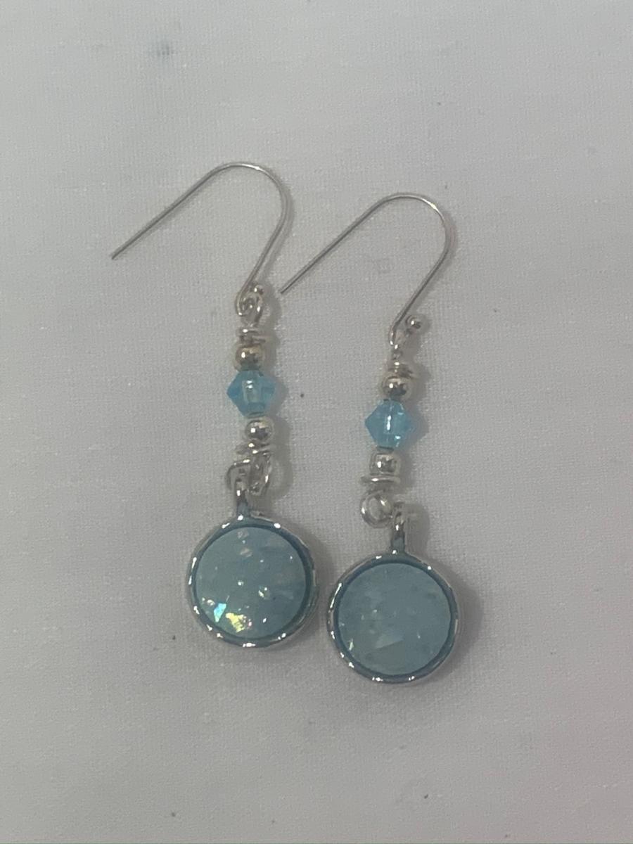 Turquoise Drusy Earrings #342 picture