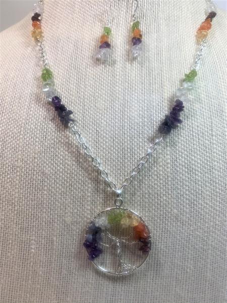 Multicolor Tree of Life Necklace#323 picture