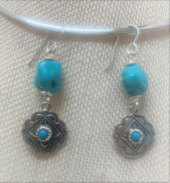 Western Style Turquoise Earrings #1200 picture