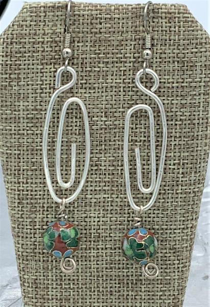 Cloisonné Swirl Earrings #1501 picture