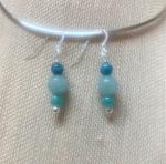 Aqua Agate Earrings #424