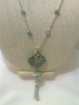 Moss Agate Doughnut Pendant Necklace #359