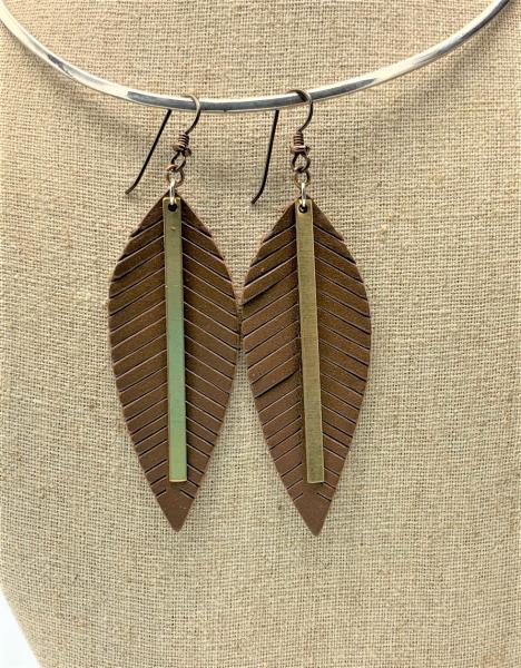 Brown Leather Earring #1212 picture