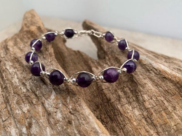 Amethyst Wire Wrapped Bracelet #708 picture