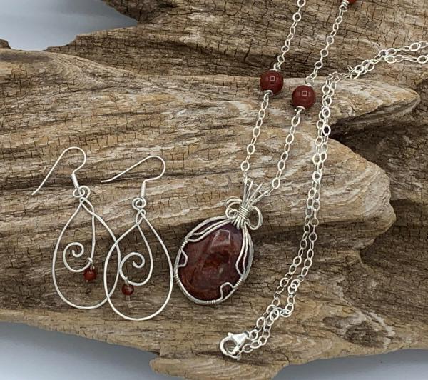 Carnelian Sterling Silver Earrings #404