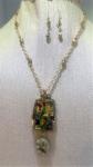 Gold Nugget Dichroic Pendant Necklace #819