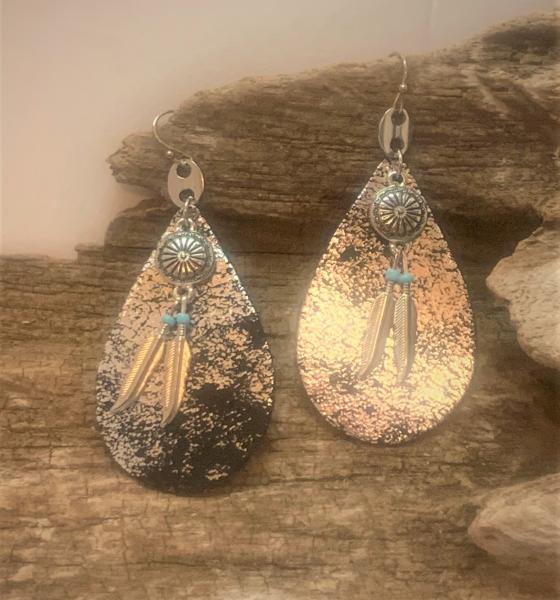 Metallic Leather  Earrings #1203 picture