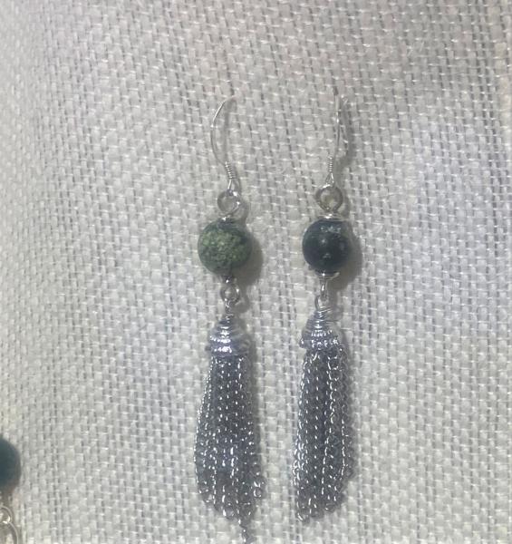 Moss Agate Earrings #360 picture