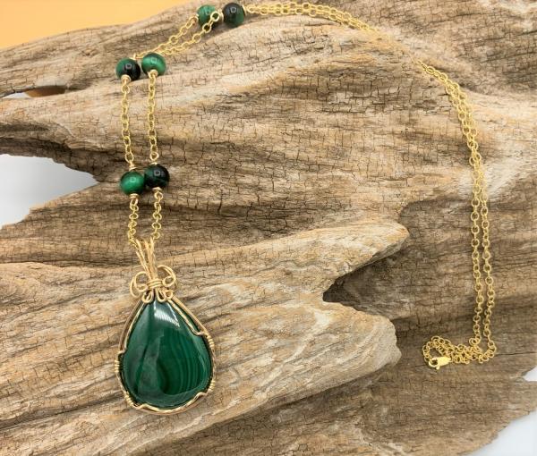 Malachite Pendant Necklace #120 picture