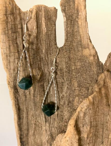 Green Agate Earrings #411 picture