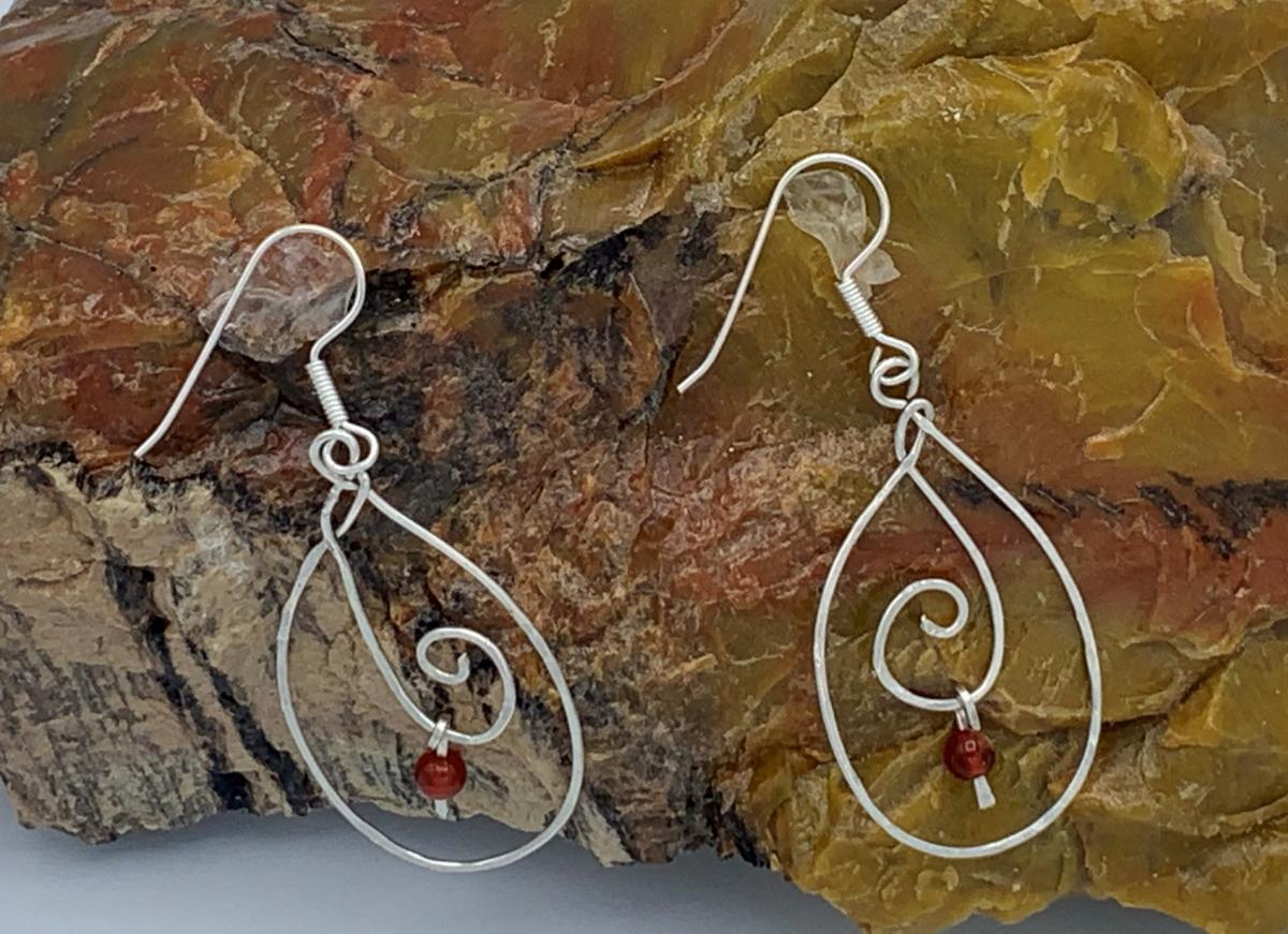 Carnelian Sterling Silver Earrings #404 picture