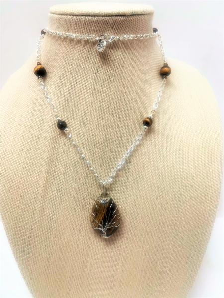 Tiger Eye Tree of Life Necklace #393