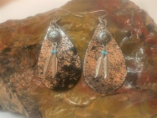 Metallic Leather  Earrings #1203 picture