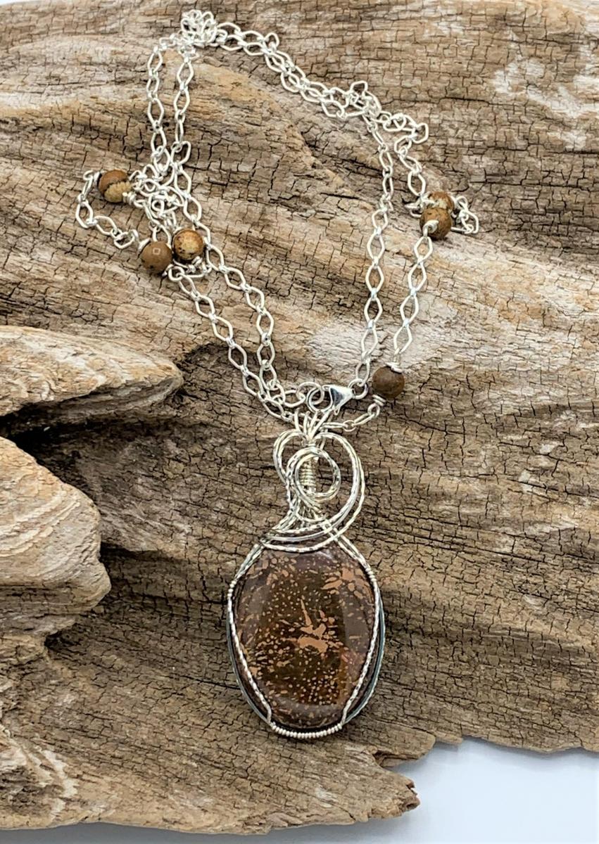 Petrified Wood Wrapped Pendant #415 picture