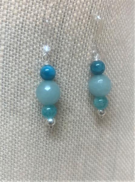 Aqua Agate Earrings #424 picture