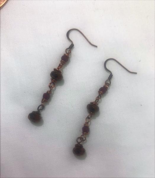 Coppertone Glass Bead Earrings #624 picture