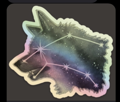 Wolf Star holographic sticker picture