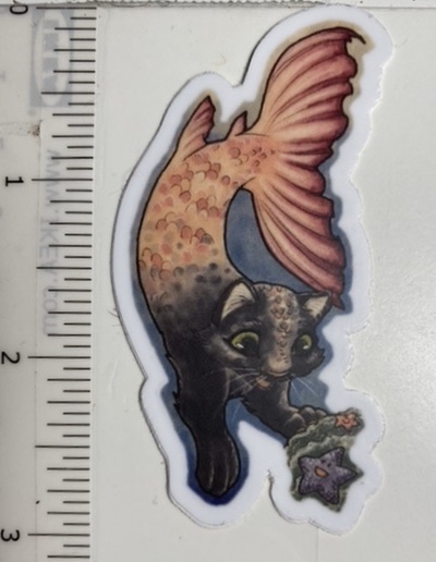 Black Cat Purrmaid sticker picture