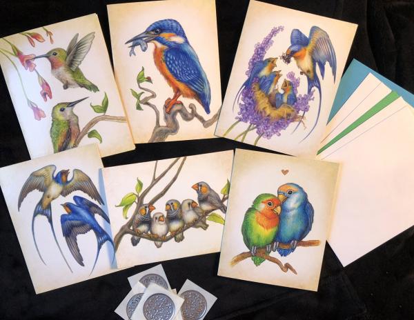 Note Cards, Birds 4.5 x 5.5 picture