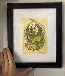 "Good Fortune", Small Original 5 x 7 Color Pencil Art, Dragon Series