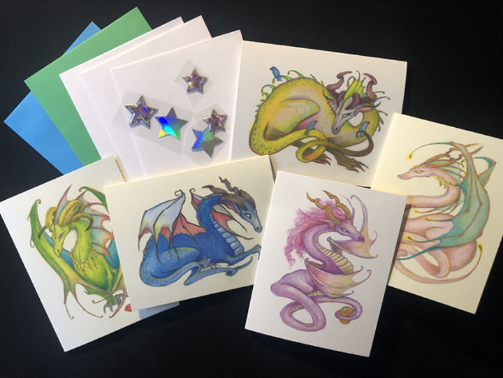 Note Cards, Dragons 4.5 x 5.5