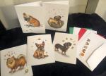 Notecards, Cute Dogs with gold accents 4.5 x 5.5