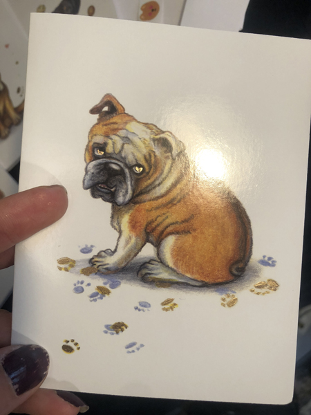 Notecards, Cute Dogs with gold accents 4.5 x 5.5 picture