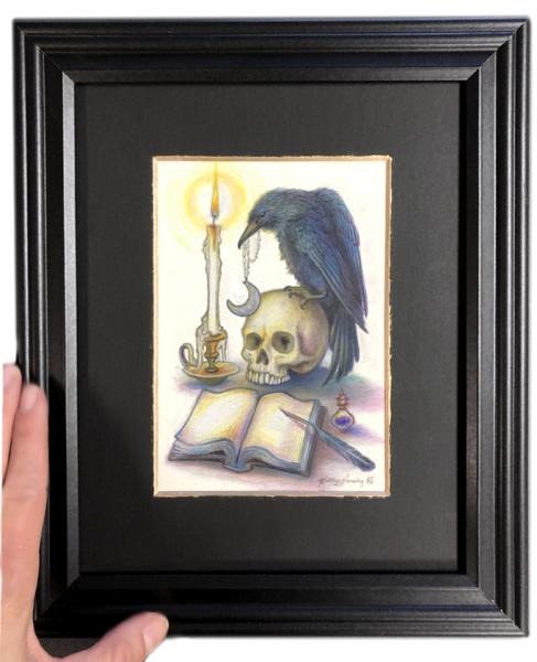 “Keeper of Secrets", original color pencils, 4.5 x 6.5  *plus note cards when finished picture