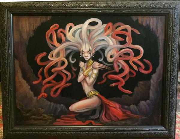 "Medusa", Original Oil Painting, 24 x 18, Framed Art, Fantasy/Mythology picture