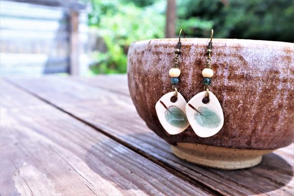 Sage Leaf earrings　#9 picture