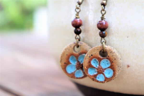 Light blue flower earringsã€€#10 picture