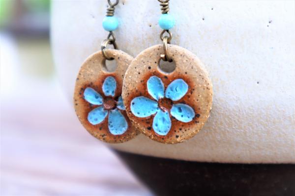 Light blue flower earrings　#3 picture